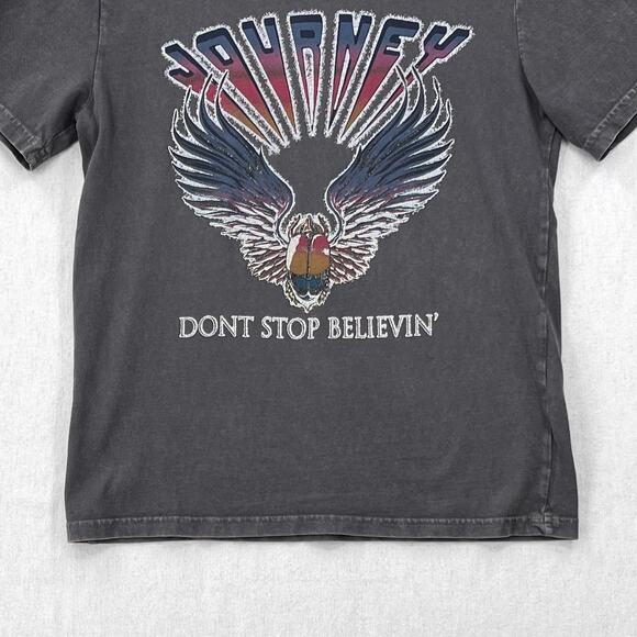 LUCKY BRAND Journey Band Tee Mens Gray Small Short Sleeve Crew Neck Unisex Shirt - Picture 5 of 12